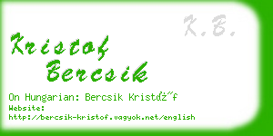 kristof bercsik business card